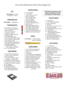 Ferry Farm Elementary 2015 School Supply List