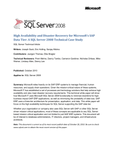 High Availability and Disaster Recovery for