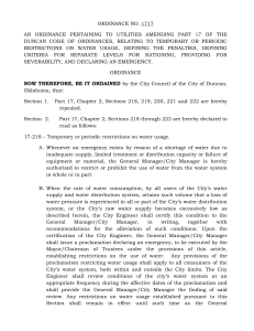 Ordinance Water Rationing No 1717 Amended with