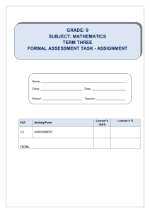 Mathematics Gr 9 FAT 3 2 - Assignment Graphs Term 3 final