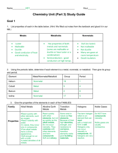 Chem 3 Study Guide 2014