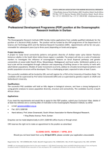 (PDP) position at the Oceanographic Research Institute in Durban