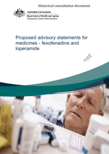 Proposed advisory statements for medicines