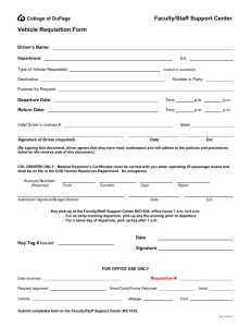 Faculty/Staff Support Center Vehicle Requisition Form