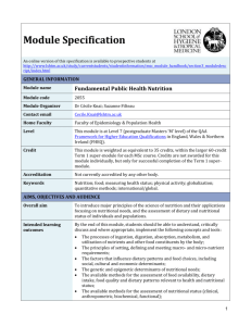 2055 Fundamental Public Health Nutrition Module Specification