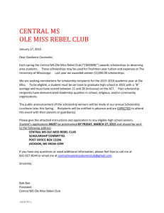 Central MS Ole Miss Rebel Club Scholarship