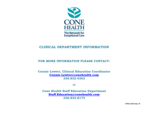 Clinical Department Info