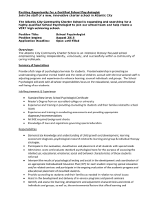 Exciting Opportunity for a Certified School Psychologist Join the staff