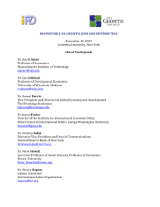 Participant List - Initiative for Policy Dialogue