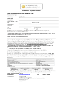 Conference Registration Form Please complete and return by e