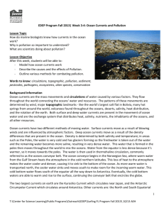 EDEP Program Fall 2013| Week 3-4: Ocean Currents and Pollution