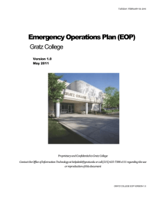 Gratz College Emergency Operations Plan (EOP)