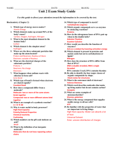 Unit 2 Exam Study Guide