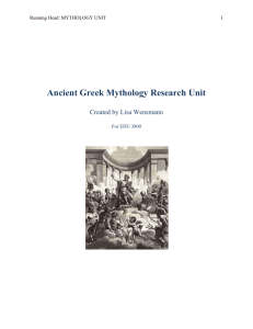 Ancient Greek Mythology Unit - Central High School Media Center