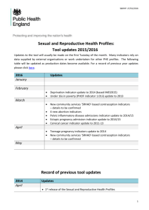 Tool Updates - Public Health Profiles