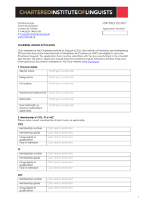 Application form - Chartered Institute of Linguists