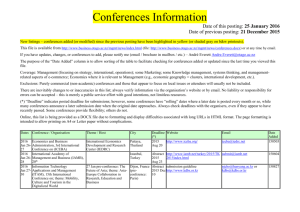 Conference information - Otago Business School