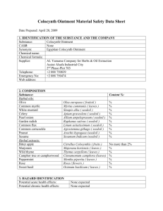 Colocynth Ointment Material Safety Data Sheet