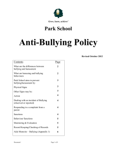 Anti-Bullying Policy - Park Community Academy