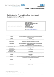 SCCG Oral Nutritional Supplements Guidelines
