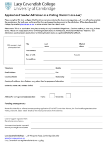 Application Form - Lucy Cavendish College