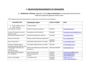 Obligations/Requirements of Organisers