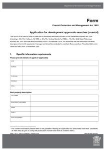Application for development approvals searches (coastal) EM2092