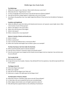 Middle Ages Quiz Study Guide The Middle Ages William the