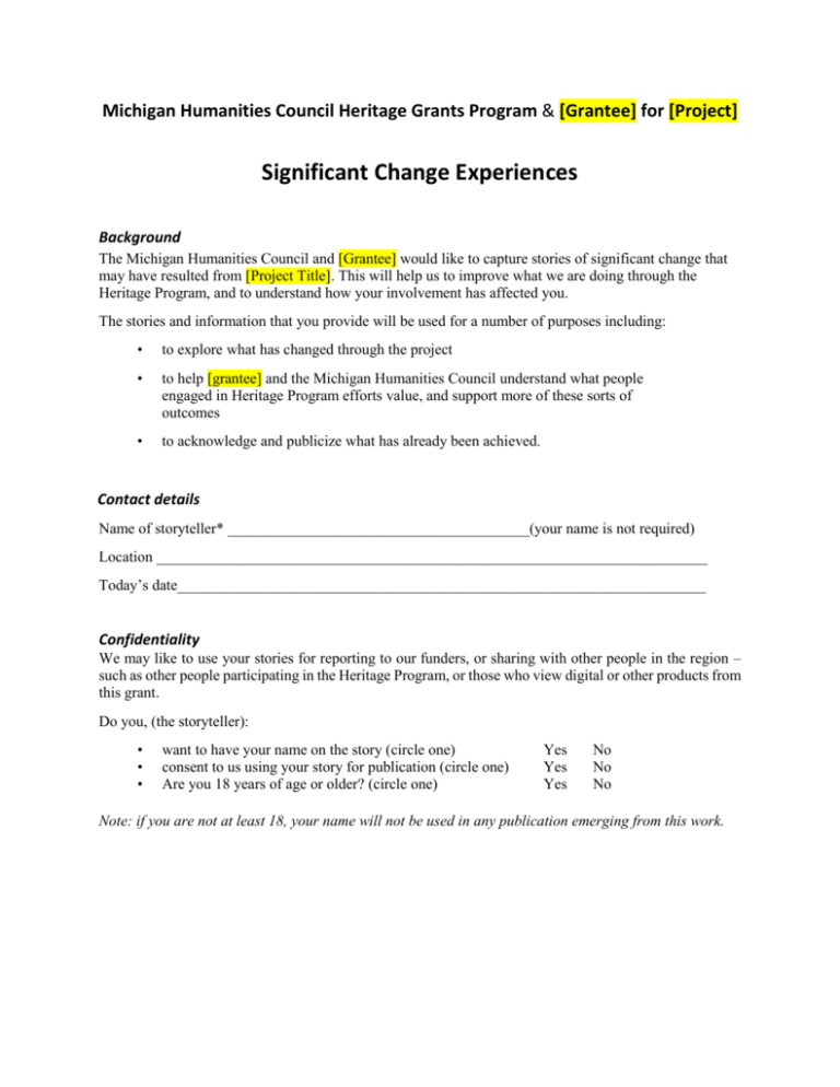 most-significant-change-worksheet