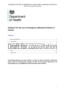 Guidance for the use of emergency salbutamol inhalers in schools