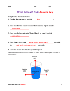What Is Heat? Post-Quiz Answer Key