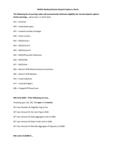 Mobile Banking Remote Deposit Capture criteria The following list of