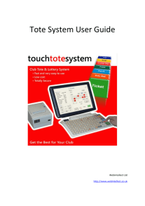 Tote system User Guide