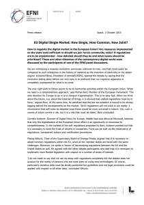 Press release Sopot, 1 October 2015 EU Digital Single Market: How