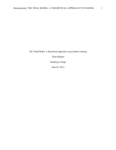 The Tidal Model: A theoretical approach to psychiatric nursing