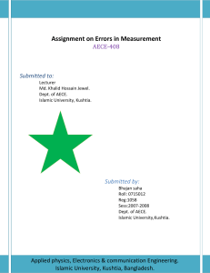 Assignment on Errors in Measurement-Bhajan Saha