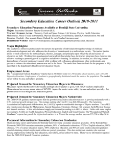 Secondary Education Career Outlook 2010-2011