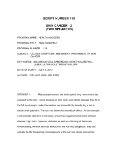 script number 119 skin cancer