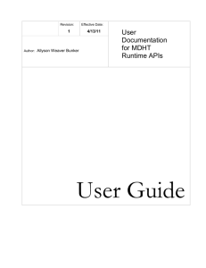 User Documentation for MDHT Runtime APIsv3