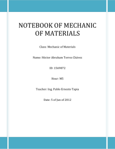 NOTEBOOK OF MECHANIC OF MATERIALS