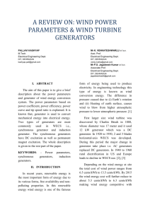 a review on: wind power parameters & wind turbine generators