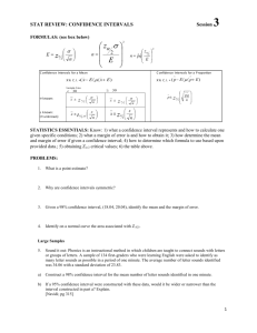 3) Stat Review: Confidence Intervals