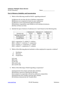 Solutions: Multiple Choice Review PSI AP Chemistry Name Part A