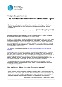 The Australian finance sector and human rights (Word)