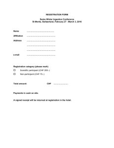 registration form - Swiss Winter Conference on Ingestive Behavior