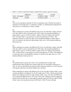 Below is a table of inferential statistics obtained from logistic