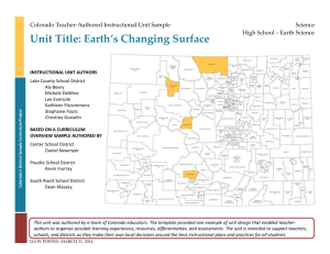 Earth`s Changing Surface - Colorado Department of Education