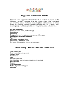 Cardboard Challenge - Suggested Materials to Donate