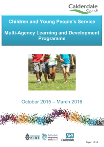 Learning and Development Programme October 2015 to March 2016