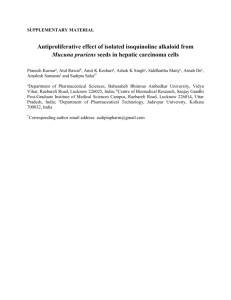 Antiproliferative effect of isolated isoquinoline alkaloid